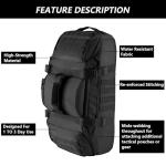 Hannibal Tactical 65L Large Duffle Bag, 3-in-1 Tactical Backpack MOLLE Pack for Sports, Gym, Outdoor, Black