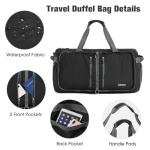 G4Free 65L Foldable Duffle Bag with Shoe Compartment for Travel Large Overnight Carry On Duffel Bag Packable for Men