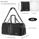 G4Free 65L Foldable Duffle Bag with Shoe Compartment for Travel Large Overnight Carry On Duffel Bag Packable for Men