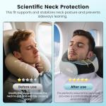 Upgraded Travel Pillow Memory Foam Neck Pillow Airplane- 360° Support Travel Pillows for Airplanes, With Eye Mask & Earplugs, Portable Carry Bag for Long Flights, Train| Best Travel Essentials