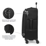 Travelpro Crew Classic Lightweight Softside Expandable Checked Luggage, 8 Wheel Spinner Suitcase, TSA Lock, Men and Women, Checked Medium 25-Inch, Black