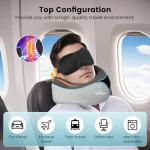 Upgraded Travel Pillow Memory Foam Neck Pillow Airplane- 360° Support Travel Pillows for Airplanes, With Eye Mask & Earplugs, Portable Carry Bag for Long Flights, Train| Best Travel Essentials
