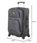 SwissGear Sion Softside Expandable Luggage, Dark Grey, Carry-On 21-Inch