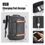 Velaybor 42L Travel Backpack with 4 Packing Cubes, TSA Friendly Flight Approved Carry-On Bag with USB Charging Port, Water-Resistant Weekender Business Backpack for Men Women, Fits 17.3" Laptop(Black)