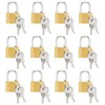 Juvale Luggage Locks with Keys - 12-Pack, 0.7 x 1.2 x 0.25 in, Gold & Silver - TSA Approved Locks for Luggage & Travel Security