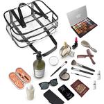 ONEGenug Clear Toiletry Bag Thick Transparent Cosmetic Bag Waterproof Makeup Artist Large Bag Diaper Case Luggage Organizer Storage Easy Clean Large