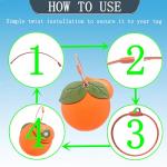 Cute Leather Luggage Tag Holder with Airtag Case Set,Hidden Compartment for AirTag Travel Suitcase Tracking Case with Stainless Steel Loop,Name ID Label(Persimmon)