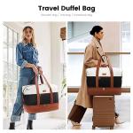 LOVEVOOK Weekender Bag, Large Travel Duffel Bag for Women with 2 Packing Cubes, Carry on Overnight Bag with Shoe Compartment, Mom Hospital Bags for Labor and Delivery