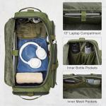 G4Free 3-in-1 Travel Duffle Bag for Men and Women, 50L Large Gym Sports Bags Tactical Military Duffle Backpack with Shoes Compartment and Wet Pocket (Green)