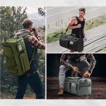 G4Free 3-in-1 Travel Duffle Bag for Men and Women, 50L Large Gym Sports Bags Tactical Military Duffle Backpack with Shoes Compartment and Wet Pocket (Green)