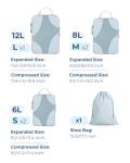 BAGSMART Compression Packing Cubes for Travel, Compressible Luggage Organizer for Cruise Ship, Lightweight Travel Essentials 6-Pack 1L+2M+2S+1Shoe Bag, Sky Blue