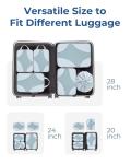 BAGSMART Compression Packing Cubes for Travel, Compressible Luggage Organizer for Cruise Ship, Lightweight Travel Essentials 6-Pack 1L+2M+2S+1Shoe Bag, Sky Blue