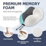 Travel Pillow with Extra Large Hood for Airplane Long Flights Privacy and Comfort Memory Foam with Skin-Friendly Cover for Road Trip Head&Neck Support for Plane Office Cars Sleeping & Rest (Mint Blue)