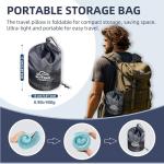 Travel Pillow with Extra Large Hood for Airplane Long Flights Privacy and Comfort Memory Foam with Skin-Friendly Cover for Road Trip Head&Neck Support for Plane Office Cars Sleeping & Rest (Mint Blue)