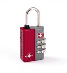 SwissGear TSA-Approved Travel Sentry Combination Luggage Lock with Resettable Combo and Inspection Indicator, Red, One Size