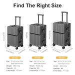 AIWEINY Zipperless Luggage, 22x14x9 Aviation Certified, Polycarbonate Aluminum Hardshell, Expandable Carry-On Luggage with Spinner Wheels, Hardshell Luggage, 20 Inch Cabin