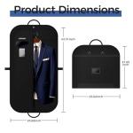 LAZYSEAL 2Pcs Garment Bag for Travel 43-Inch Waterproof Dustproof Suit Luggage Bag Unisex Suit Bag Durable 600D Oxford Fabric 2-in-1 Hanging Suitcase Clothes Storage for Suits, Dresses (Premium)