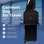 LAZYSEAL 2Pcs Garment Bag for Travel 43-Inch Waterproof Dustproof Suit Luggage Bag Unisex Suit Bag Durable 600D Oxford Fabric 2-in-1 Hanging Suitcase Clothes Storage for Suits, Dresses (Premium)