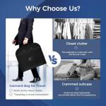 LAZYSEAL 2Pcs Garment Bag for Travel 43-Inch Waterproof Dustproof Suit Luggage Bag Unisex Suit Bag Durable 600D Oxford Fabric 2-in-1 Hanging Suitcase Clothes Storage for Suits, Dresses (Premium)