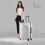 DUKAP INCEPTION Luggage with Spinner Wheels | Durable Lightweight Hardside Suitcase, Travel Bag with Handle and Trolley, 28-Inch Large Checked Luggage | Silver