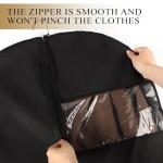 62-Inch Garment Bags Covers,Hanging Clothes Bag, Suit Cover Bags with Clear Window for Hanging Closet Clothes Storage and Travel (Black)