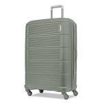 American Tourister Stratum 2.0 Expandable Hardside Luggage with Spinner Wheels, Checked-Large, Jade Green