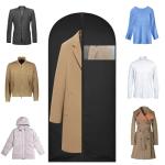 62-Inch Garment Bags Covers,Hanging Clothes Bag, Suit Cover Bags with Clear Window for Hanging Closet Clothes Storage and Travel (Black)