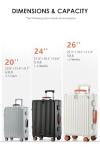 HotWay Carry On Luggage with Leather Handle, PC Zipperless Suitcase with Spinner Wheels and TSA Locks, 22x14x9 Airline Approved Luggage for Travel, Silver, 20 Inch