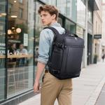 SHOWKOO Travel Backpack For Man Women, Airline Approved Carry On Laptop Backpack For Business, 40L Expandable Large Capacity Backpack, Black