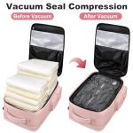 Taygeer Vacuum Backpack, Expandable Vacuum Seal Carry on Backpack with Rain Cover, 17'' laptop Compression Backpacks Travel with Shoe Compartment, TSA Approved Personal Item Compression Back Pack,Pink