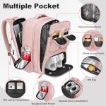 Taygeer Vacuum Backpack, Expandable Vacuum Seal Carry on Backpack with Rain Cover, 17'' laptop Compression Backpacks Travel with Shoe Compartment, TSA Approved Personal Item Compression Back Pack,Pink