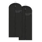 LXLOVESM Dress Bags for Gowns Long, 60'' Garment Bags for Hanging Clothes, Suit Bag Cover for Storage and Travel, 2 Pack (Black)