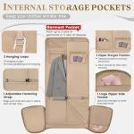 RAINSMORE Garment Bags for Travel Women Convertible Garment Duffle Bag for Hanging Clothes, Large Carry On Garment Bag with Shoe Bag & Wet Pocket, Foldable Dress Suit Business Travel Weekender Bags