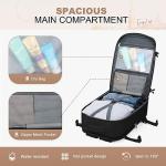 Maelstrom Travel Backpack for Women Men,35L Laptop Backpack Fits 17-Inch Laptop,Waterproof Carry On Backpack for Airplanes with Detachable Crossbody Bag&Shoe Compartment,Black, Large