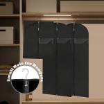 LXLOVESM Dress Bags for Gowns Long, 60'' Garment Bags for Hanging Clothes, Suit Bag Cover for Storage and Travel, 2 Pack (Black)