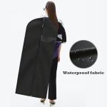 LXLOVESM Dress Bags for Gowns Long, 60'' Garment Bags for Hanging Clothes, Suit Bag Cover for Storage and Travel, 2 Pack (Black)