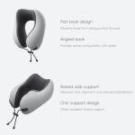 urnexttour Neck Pillow for Travel Memory Foam Design Models Pillows with Zero Eye Pressure 3D Eye Mask and Compact Bag Traveling Essentials Plane Car Flight Rest Sleeping Use Adult, Light Gray