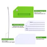 Silicone Luggage Tag with Name ID Card Perfect to Quickly Spot Luggage Suitcase (Plane 2Pcs Green)