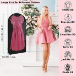 Stykontin Garment Bags for Hanging Clothes and Travel with 4" Gusseted, Suit Cover for Clothes,Coats,Suit,Jackets,Dress,Shirts,Skirt. (Black-50"-3pcs-Double zipper-Non-woven Fabric)