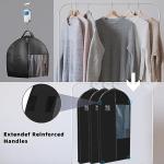 Stykontin Garment Bags for Hanging Clothes and Travel with 4" Gusseted, Suit Cover for Clothes,Coats,Suit,Jackets,Dress,Shirts,Skirt. (Black-50"-3pcs-Double zipper-Non-woven Fabric)