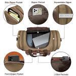 Wildroad 60L Travel Duffel Bag, Expandable Canvas Genuine Leather Duffle Bag Upgraded Overnight Weekender Bag Carry on Bag (Coffee, X Large-60L)