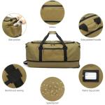 Laripwit Collapsible Duffle Bag with Wheels 130-170L Extra Large Expandable Travel Duffel Bag for Men Women Heavy Duty Military Duffle Bag for Camping Rolling Foldable Carry On Luggage, Brown
