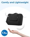 BAGSMART Travel Toiletry Bag for Women, Puffy Hanging Toiletry Bag with Hook, Water-resistant Toiletry Organizer for Full Sized Toiletries, Black