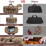 Wildroad 60L Travel Duffel Bag, Expandable Canvas Genuine Leather Duffle Bag Upgraded Overnight Weekender Bag Carry on Bag (Coffee, X Large-60L)