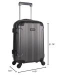 Kenneth Cole REACTION Out of Bounds Lightweight Hardshell 4-Wheel Spinner Luggage, Charcoal, 20-Inch Carry On