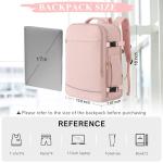 Sinaliy Large Travel Backpack for Women, 40L Travel Bag Personal Item Size, Laptop Backpacks, Waterproof Carry On Backpack with Packing Cubes for College Business Hiking Work Essentials, Pink