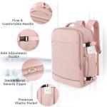 Sinaliy Large Travel Backpack for Women, 40L Travel Bag Personal Item Size, Laptop Backpacks, Waterproof Carry On Backpack with Packing Cubes for College Business Hiking Work Essentials, Pink