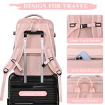 Sinaliy Large Travel Backpack for Women, 40L Travel Bag Personal Item Size, Laptop Backpacks, Waterproof Carry On Backpack with Packing Cubes for College Business Hiking Work Essentials, Pink