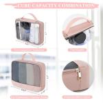 Sinaliy Large Travel Backpack for Women, 40L Travel Bag Personal Item Size, Laptop Backpacks, Waterproof Carry On Backpack with Packing Cubes for College Business Hiking Work Essentials, Pink