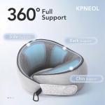 KPNEOL Travel Pillow, 100% Pure Memory Foam Travel Neck Pillow Airplane Neck Support Ergonomic Design for Traveling Suitable for Airplanes,Offices and Cars-Grey